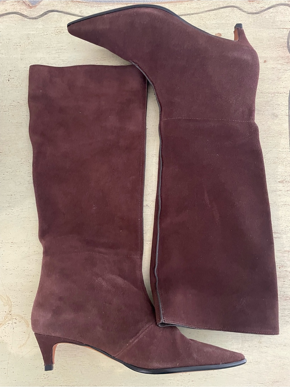 Madewell The Emilie Tall Boot in Suede Chocolate Raisin Size 10 $348 NX078 - Picture 6 of 7